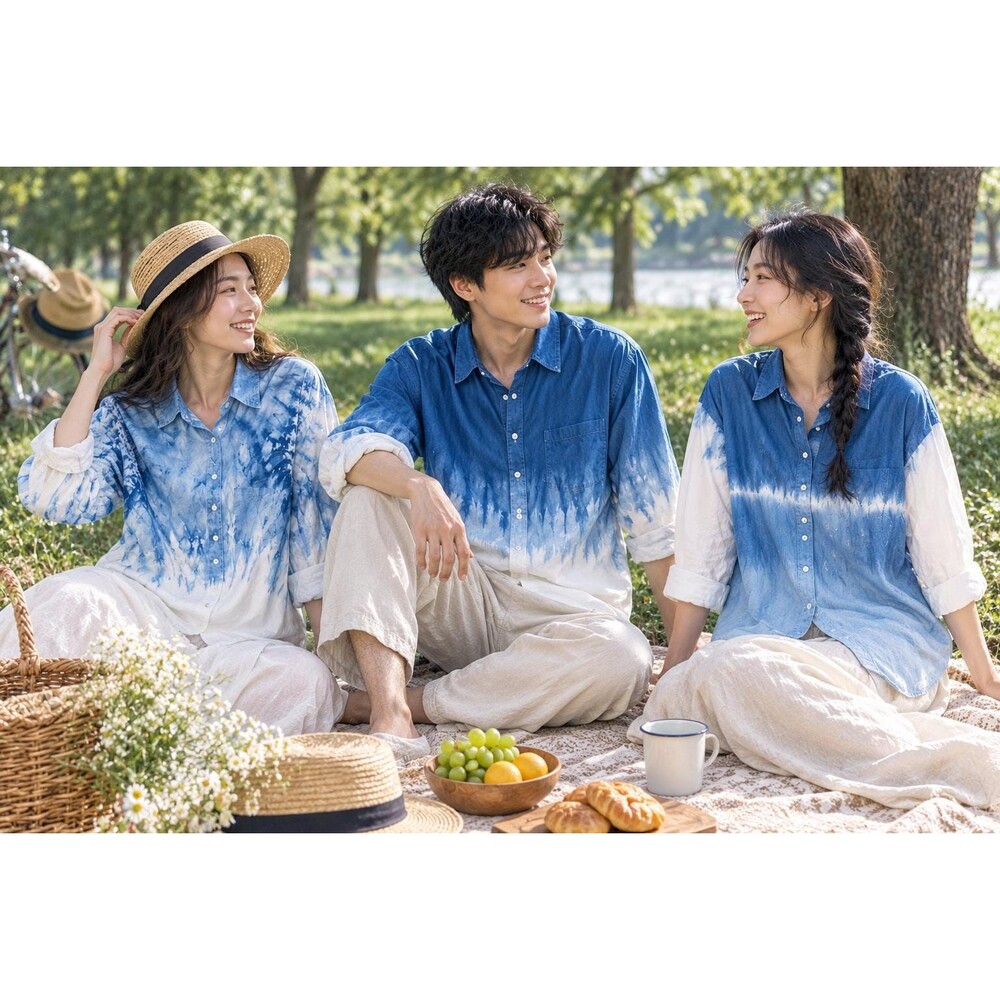 Handmade Indigo Tie-Dye Shirt | Cotton Shibori Overshirt | 3 Designs
